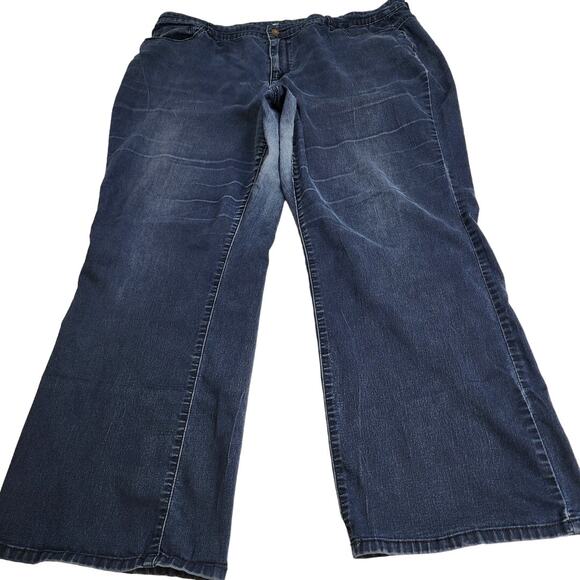 Liz Claiborne Blue Denim Zipper Fly Bootcut Jeans Women's Plus Size 22W - Picture 1 of 9